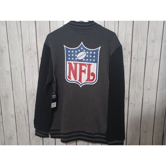 Official NFL Bomber Jacket Shield Logo Medium Gray NFL Team Apparel New $130MSRP - Picture 8 of 9